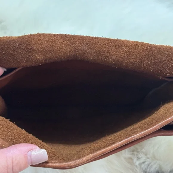 COACH Vintage 90s Station Bag British Tan Glove Tanned Leather Turnlock Handbag - Picture 14 of 16